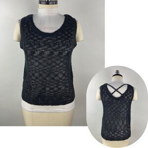 💚 3467. Sheer Knit Lattice Vest